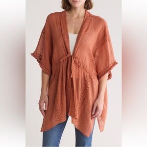 BCBG Lace Panel Cotton Topper